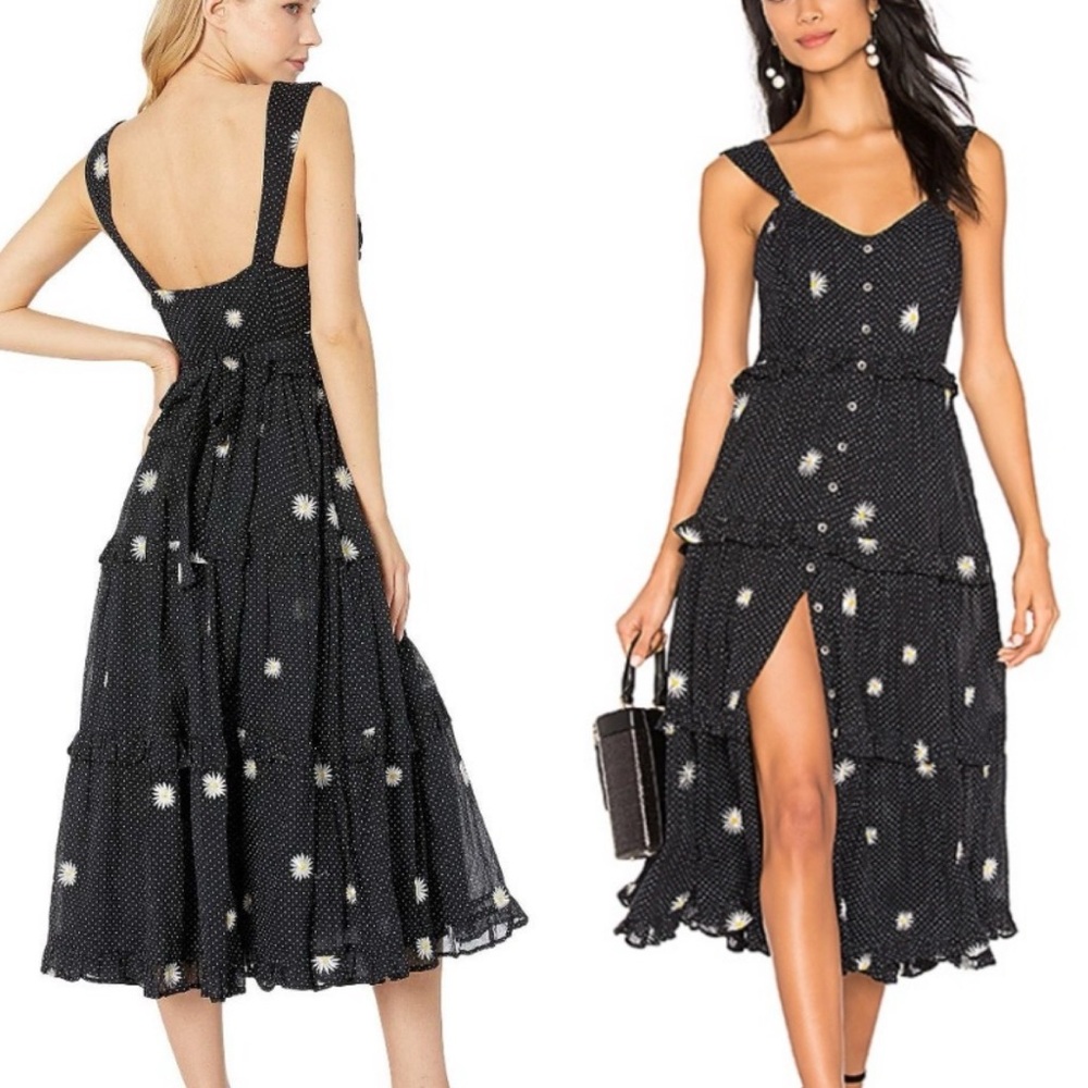 Free People Daisy Chain Embroidered Midi Dress
